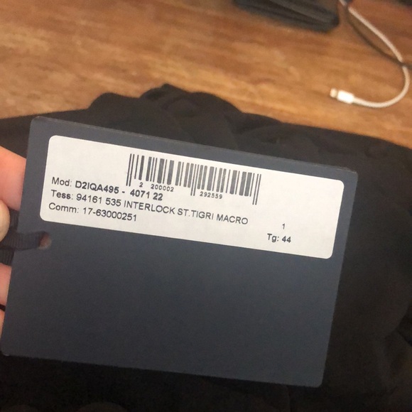 Cavalli black slim snake belt dress w/ gathered front skirt & plunging neckline - Picture 14 of 15